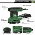 thumbnail image 3 of 300W Random Orbital Sander with 21Pcs Sandpapers,13000RPM 6 Variable Speed Sander Machine, High Performance Dust Collection System for Woodworking & Sanding, 2.6 Amp , Dust Collection Bag,Dark Green, 3 of 10