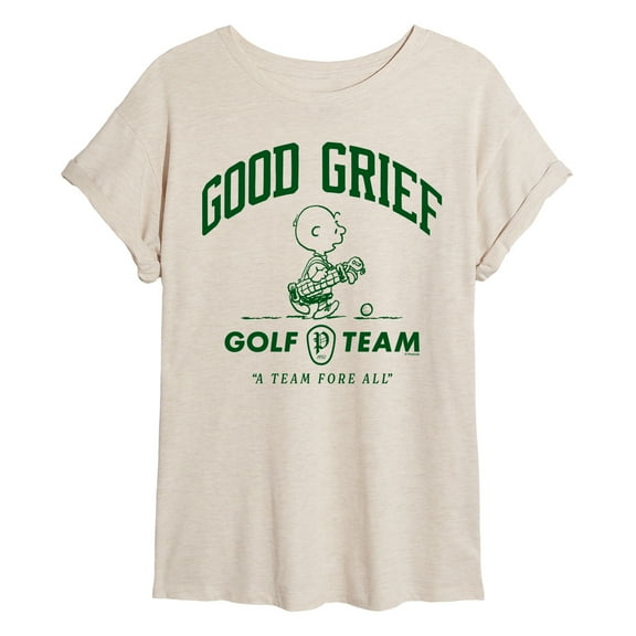 Peanuts - Good Grief Golf Team - Juniors Oversized Graphic T-Shirt