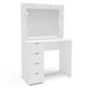 thumbnail image 1 of Tocador de Dormitorio de 4 Cajones con Almacenamiento y Espejo Moderno Bossa Camarín California Blanco, 1 of 5