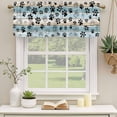 thumbnail image 3 of Blue Beige Paw Print Valances for Windows, Decorative Rod Pocket Window Valance Curtains, Vintage Farmhouse Country Wood Grain Short Curtain Drapes for Kitchen/Living Room, 2 Panels, 42" W x 12" L, 3 of 8