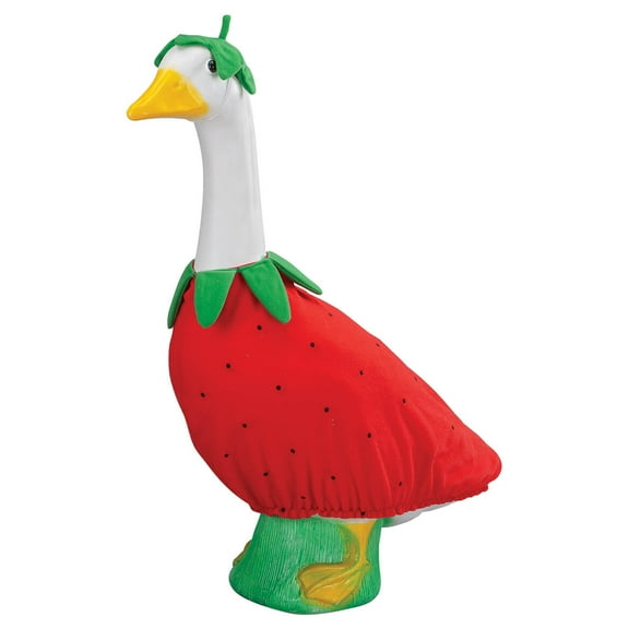 Gaggleville Strawberry Goose Outfit, Fits Large 23" H Statue, by Fox Valley Traders