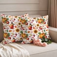 thumbnail image 2 of Fall Pumpkins Outdoor Waterproof Pillow Covers, Thanksgiving Flower Country Leaves Rustic Fruit Decorative Square Throw Pillowcase Sofa Cushion Sham for Patio/Couch/Chair, 26"x26" 2 Pack, 2 of 8