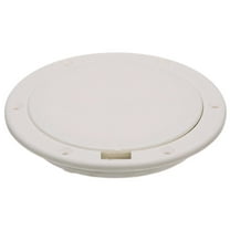 Seachoice White Pry-Up Deck Plate, Watertight, Up to 10-5/8 In. Diameter Hole
