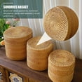 thumbnail image 6 of PAMINGONO Rattan Woven Basket Brown Imitated Rattan Home Storage Organizer, 6 of 8