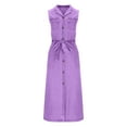 thumbnail image 4 of Ovbmpzd Party Dresses for Women 2026 Maxi Purple Sleeveless Denim Dress Long Dresses Cruise Dresses for Women XXL, 4 of 8