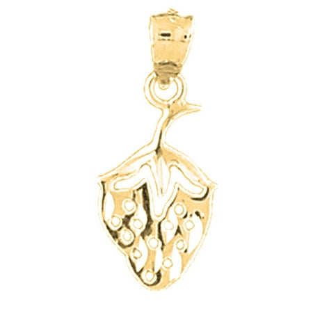18K Yellow Gold Strawberry Pendant - 23 mm