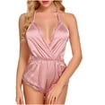 thumbnail image 1 of LSLJS Dames Mignonne Fille Uni Mignonne Érotique Col en V Dentelle Combinaison Ensembles de Lingerie, Ensembles de Lingerie, 1 of 4