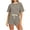 Dark Gray #002, variant on Womens Lounge 2 Piece Sets Summer Striped Matching Pajamas Set Short Sleeve Oversized T Shirts & Drawstring Shorts L