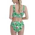 thumbnail image 3 of Picia Christmas French Bulldog Women's High Waisted Bikini Scoop Neck Swimsuit Two Pieces Bathing Suit-Medium, 3 of 8