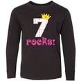 thumbnail image 3 of Inktastic 7th Birthday 7 Rocks Girls Long Sleeve Youth T-Shirt, 3 of 5