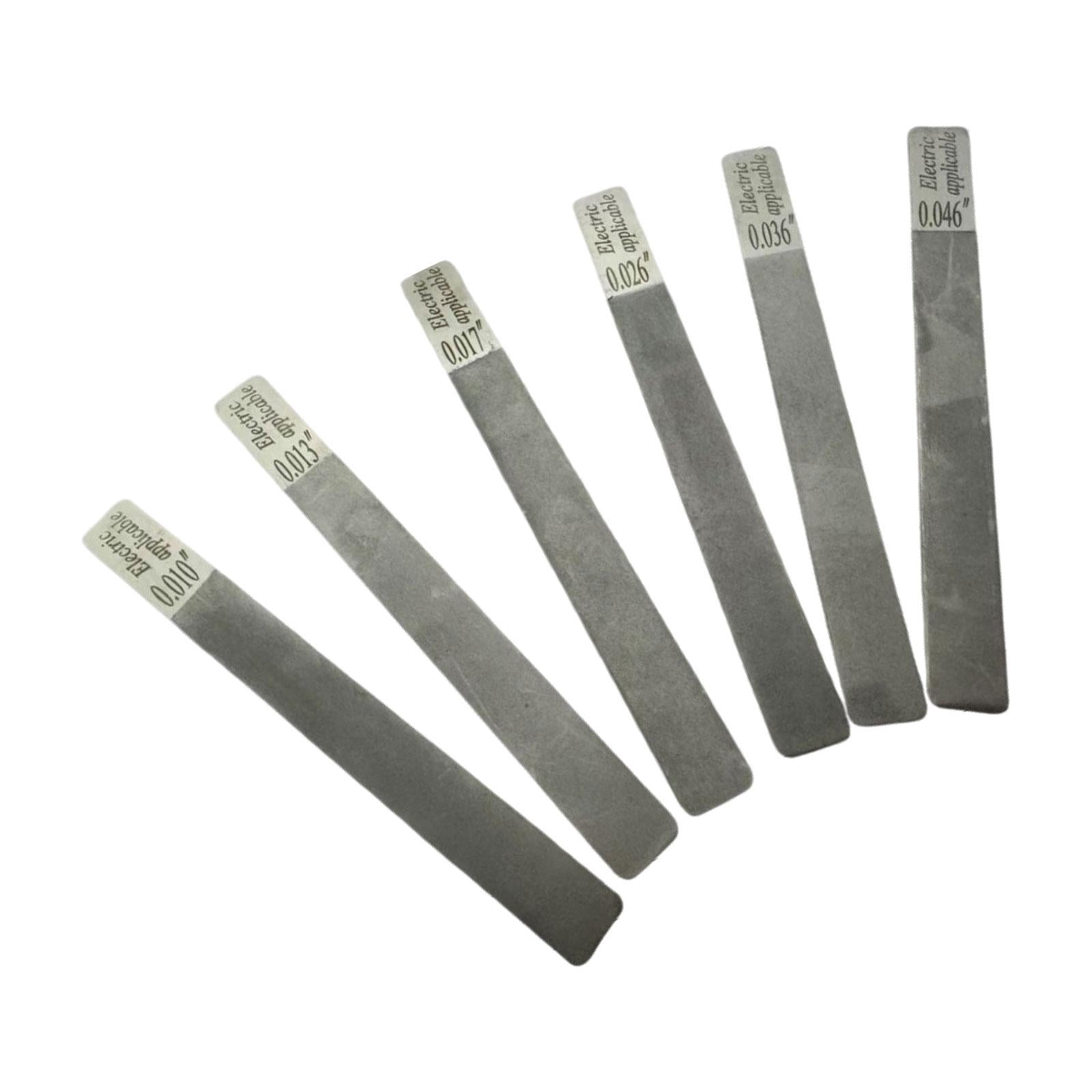 LeeQinersw 6Pcs Guitar Gauged Nut Slotting File Set Stainless Steel for Repairing Parts Electric 10 to 46