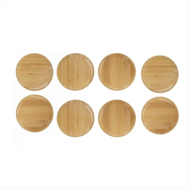 8 Piezas Adorno de Charcutería para Copa de Vino Adorno de Tablero de Charcutería para Copa de Vino Posavasos de Adorno para Copa de Vino de Bambú