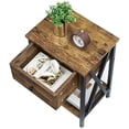 thumbnail image 7 of Nightstands Set of 2, Modern Bedside End Tables, Night Stands with Drawer and Storage Shelf for Living Room Bedroom, Industrial Metal Frame, 7 of 7