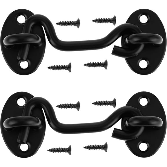 2 Pack 3 Inch Barn Door Lock, Heavy Duty Stainless Steel Privacy Hook and Eye Latch for Door Barn Door Latch with Screws Gate Latch for Wooden Fence