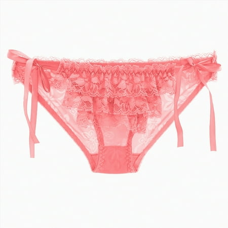 Meiodtion Underwear for Women High Waisted Thong Seamless Comfort Panty Cute Cheeky Banded Waist Stretchable Panties  Watermelon Red  One Size