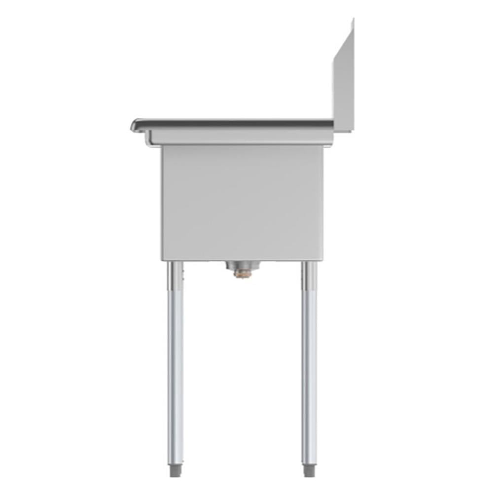 Pemberly Row Right Stainless Steel Kitchen Prep & Utility Sink in Silver