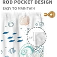 thumbnail image 3 of Coastal Curtains, Beach Theme Nautical Sea Turtle Starfish Seashell Seahorse Blackout Drapes for Bedroom Living Room Kids Room Bathroom Kitchen Window Treatments 2 Panel Sets, 84"x63" Inch, 3 of 4