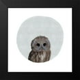 thumbnail image 2 of Straatsma, Leah 15x15 Black Modern Framed Museum Art Print Titled - Baby Owl Circle Gray, 2 of 5