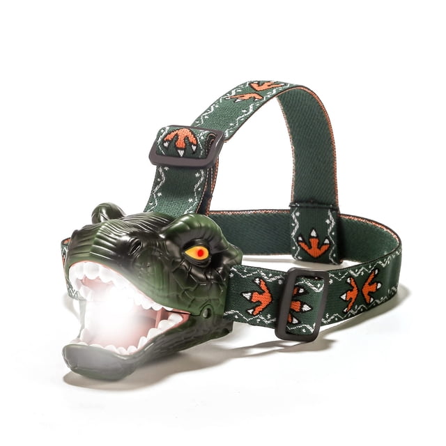 Faros delanteros Lelefa Dinosaur Kids T-Rex con 4 modos de iluminación, color verde