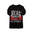 thumbnail image 1 of [Everyday Comfort] Real Ones Move in Silence Graphic T-Shirt - Unisex Black Cotton Tee with Bold Money Print, Casual Round Neck, Funny & Motivational Design for Men and Women, Motivational Clothi, 1 of 6