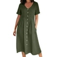 thumbnail image 2 of Green Party Dresses Womens Dress Summer Long Dresses With Pockets Wedding Guest Dresses for Women, 2 of 3