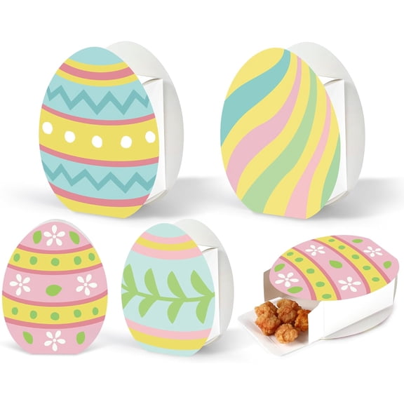 Easter Egg Shape Easter Gift Boxes (DIY Cardboard Box Craft) suitable for Easter Party, Spring Birthday Party, Baby Shower Decoration, School Classroom Activity Supplies