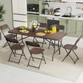 thumbnail image 4 of Costway 350 LBS Fold-in-Half Table with Rattan-Like HDPE Tabletop Safe Lock Mechanism, 4 of 10