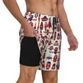 thumbnail image 2 of Kdxio Rocket Pattern Print Men'S Swim Trunks With Compression Liner 7 Inch Inseam Quick Dry Swim Shorts, 2 of 7