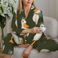 thumbnail image 6 of KLL Mallard Ducks Wild Birds Print Women's Long Sleeve Pajamas with Pants Sleepwear Loungewear 2 Set-X-Large, 6 of 8