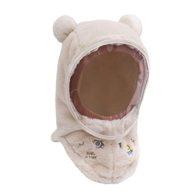 Gorro de Invierno para Niños Pasamontañas a Prueba de Viento Yuyangstore Orejas de Oso Beige