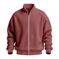 thumbnail image 6 of Eiyaclvo Zip Up Sweatshirt for Men No Hood Waffle Knit Jacket Full Zip Stand Collar Long Sleeve Fall Sweatshirt Jackets S, 6 of 7