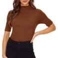 thumbnail image 1 of ORUYROP Chandail à Manches Courtes pour Femmes, Pull Ajusté en Jersey, 1 of 6