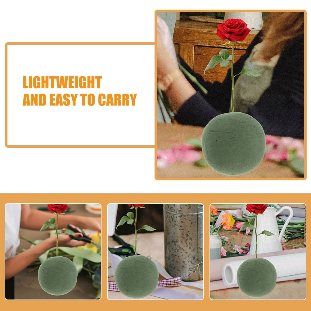OUNONA 2Pcs Green Floral Foam Ball for Bouquet Craft Foam Wedding Party and Garden Flower Arrangements