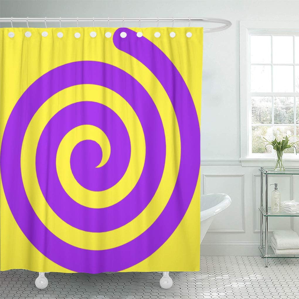 Yusdecor Purple Abstract Wild Spirals Yellow Contemporary Bathroom Decor Bath Shower Curtain 66x72 Inch Walmart Canada