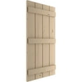 thumbnail image 4 of Ekena Millwork 22"W x 78"H Rustic Four Board Joined Board-n-Batten Knotty Pine Faux Wood Shutters (Per Pair), Primed Tan, 4 of 11
