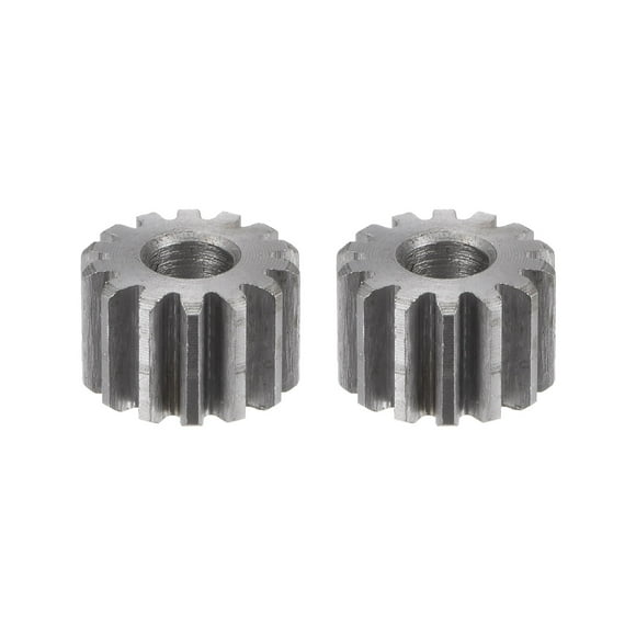 Unique Bargains Straight Spur Gear 12mm Inner Aperture 14T 1 Module 45# Steel Motor Gear, 2Pack
