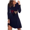 thumbnail image 1 of Qertyioot Cadeau de la Saint-Valentin! Robe Chandail Décontractée à Manches Longues et Col Rond avec Imprimé de la Saint-Valentin pour Femmes, 1 of 4
