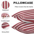 thumbnail image 5 of Throw Pillow Covers 26x26 Inch Set of 2, Red Striped Waterproof Outdoor Pillow Covers, Modern Thin Line Vertical Stripes Decorative Cushion Pillowcases for Couch, Sofa, Bed, Garden, Patio, 5 of 9