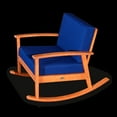 thumbnail image 2 of Outdoor Rocking Chair with Wide and Deep Seat, Comfy Rocker Chair with Wood Frame, Father's Resting TV Reading Chair Nursing Chair Outdoor Garden Chair, 40.5"x28.25"x31.25", Natural+Navy, 2 of 5