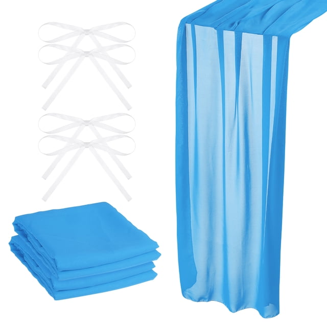 2 Paquete 10 Pies Chifón Mesa Camino 28 x 120 Pulgadas Rústico Gasa Mantel Transparente Lago Azul Unique Bargains