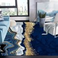 thumbnail image 2 of Soft Lightweight Area Rugs Modern Aesthetic Navy Blue Gold Marble Abstract Area Rug Minimalist Abstract Rug For Living Room Bedroom Dining Room Indoor Floor Cover Carpet, 2 of 6