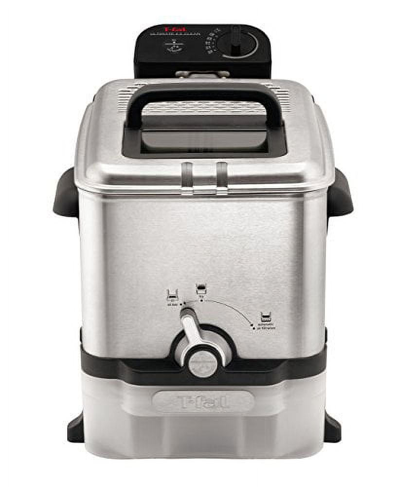 T-fal EZ Clean Deep Fryer with Basket, Oil Filtration System, Stainless  Steel, 2.6 lb food capacity 