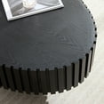 thumbnail image 5 of Kevinplus 43.7" Handcraft Drum Oval Small Oval Coffee Table with  Pedestal for Living Room, Black, 5 of 13