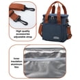 thumbnail image 3 of Bolsa bento engrosada y bolsa de aislamiento cuadrada de altura, bolsa de hielo portátil para exteriores, azul marino, 3 of 8