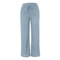 thumbnail image 6 of BILIKEYU Women's Daily Elastic Waist Casual Loose Long Trousers, Wide Leg Pants Woman, Stretchy Work Pants for Women, Sweat Pants, 6 of 6