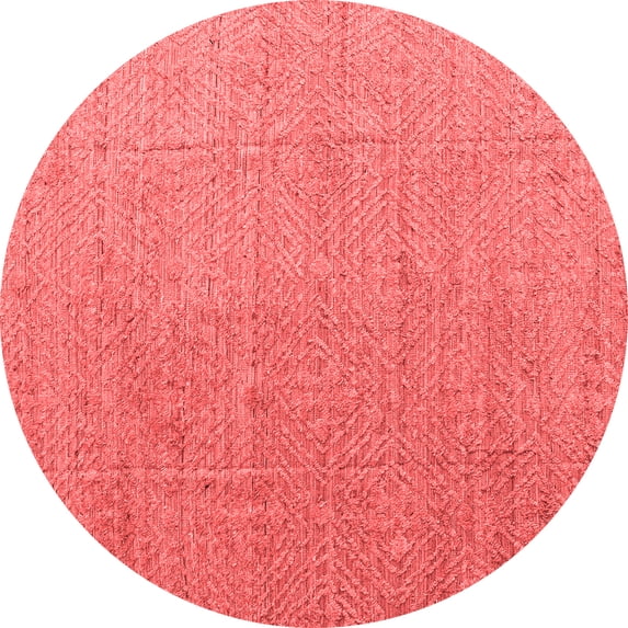 Ahgly Company Machine Washable Indoor Round Abstract Red Modern Area Rugs, 5' Round