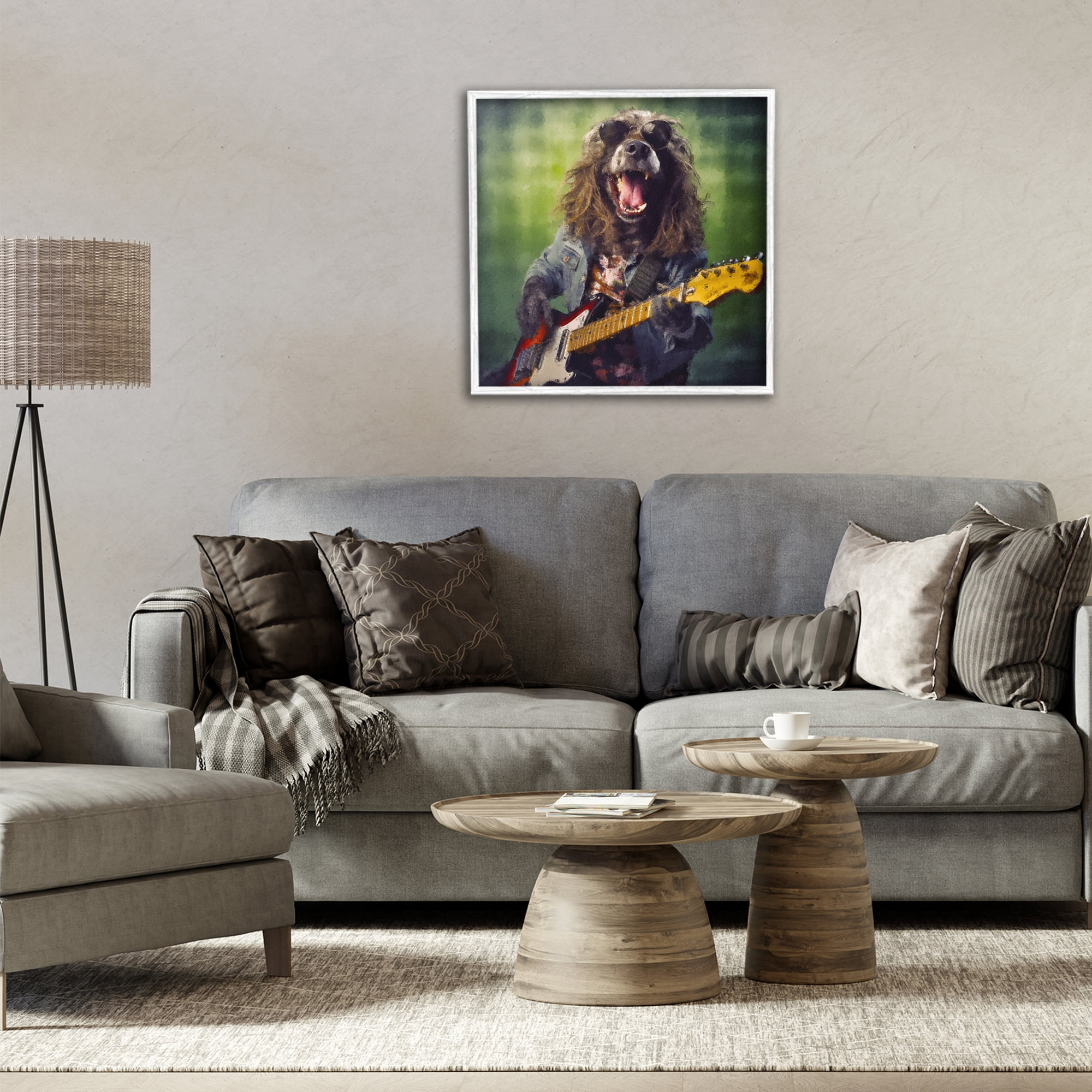 Musician Mutt Halen White Framed Giclee Art, design by Sean Parnell