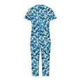 thumbnail image 5 of YUGYXL Womens Capri Pajama Sets Short Sleeve Sleepwear Top and Capri Pants Trendy Printed 2 Piece Loungewear with Pockets A Blue M, 5 of 5