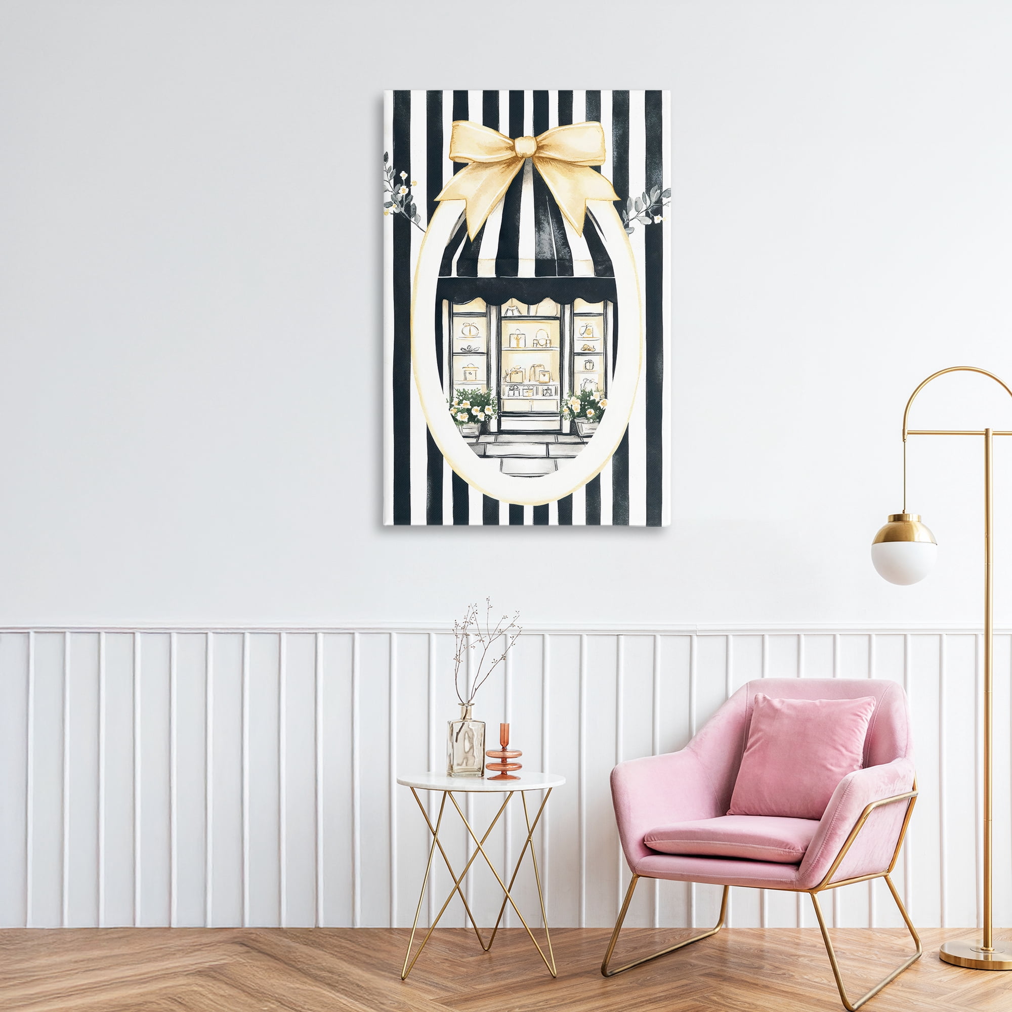 Stupell Industries Maison Striped Boutique Window Canvas Wall Art, design by Petal Prints Design