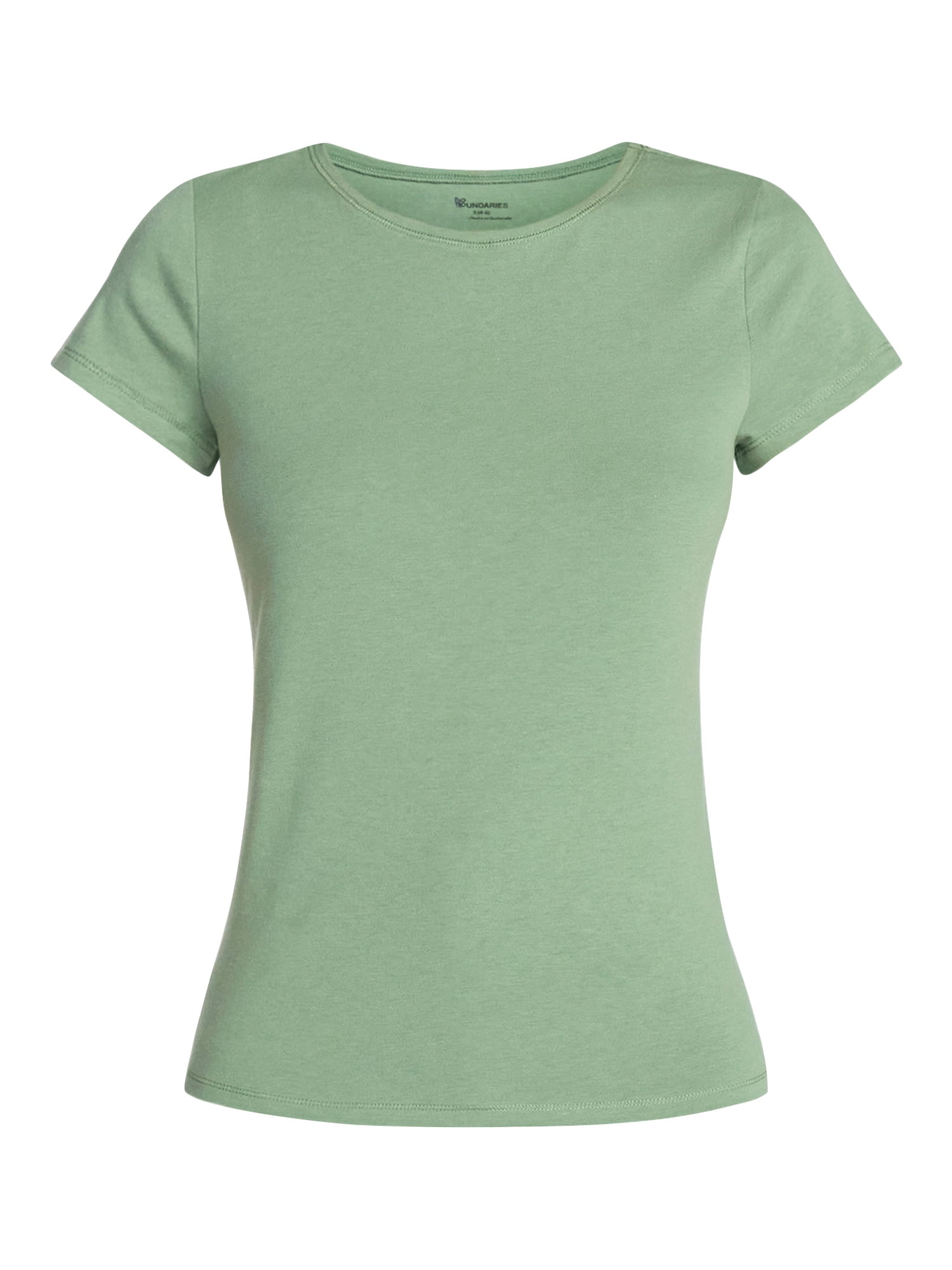 No Boundaries Crew Neck Tee with Short Sleeves, 1 or 3-Pack, Women’s Sizes XXS-XXL
